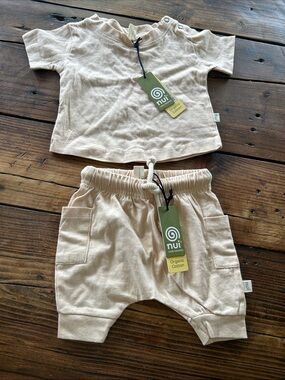 Nui Baby Two-Piece Organic Set in Light Beige